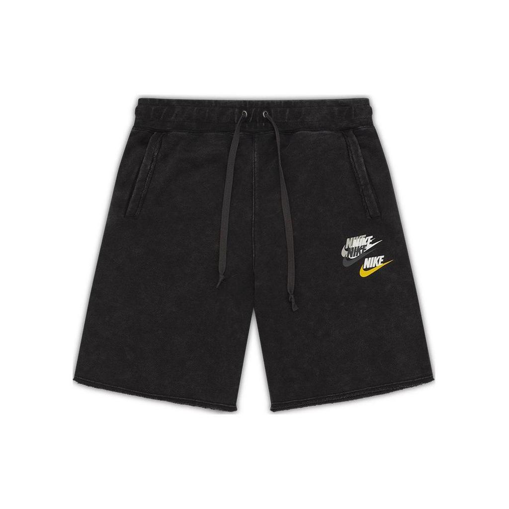 Nike Printed Logo Solid Color Drawstring Casual Shorts Men Bottoms Black DV3315-010