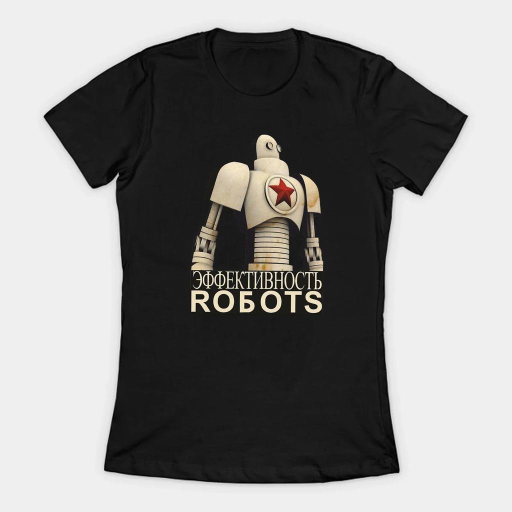 Soviet Russia Propaganda USSR Hammer Sickle Robot TShirt 100 Cotton ONeck Short Sleeve Casual Unisexs Tshirt Size S3XL