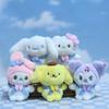 Очаровательная плюшевая игрушка-брелок Sanrio Kuromi Melody Cinnamoroll в мультяшном стиле.