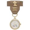 Fieldwork Women's Pocket Watch with Leather Strap, Analog, PEANUTS 75th Anniversary Emblem Watch, Brown, PNT047-3