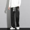 Американские полосатые повседневные брюки мужские летние черные универсальные драпированные широкие брюки мужские свободные прямые спортивные брюки