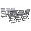 Day and Night - Day and Night Garden Dining Set 7 Pieces Solid Gray Acacia Wood