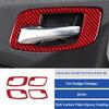 4x Red Carbon Fiber Car Inner Door Handel Bowl Sticker For Dodge Charger 2015-22
