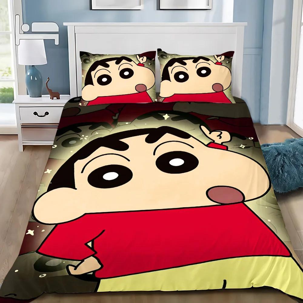 Изысканные 3D Мультяшные Обои Шин-чанS Цифровая Печать Постельное Белье Пододеяльник Одеяло Кровать Молодежь Дети Девочка Мальчики Подарок