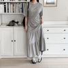 New ArrivalS Open Run Women S Flare Shirred Short Sleeve Long dreSS