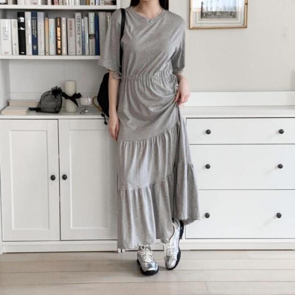 New ArrivalS Open Run Women S Flare Shirred Short Sleeve Long dreSS