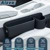 2-Pack Car Seat Gap Filler Organizer With Cup Holder - Premium Leather - Universal Fit - Keeps Cans/Phone/Keys/Wallets Organized(Black)