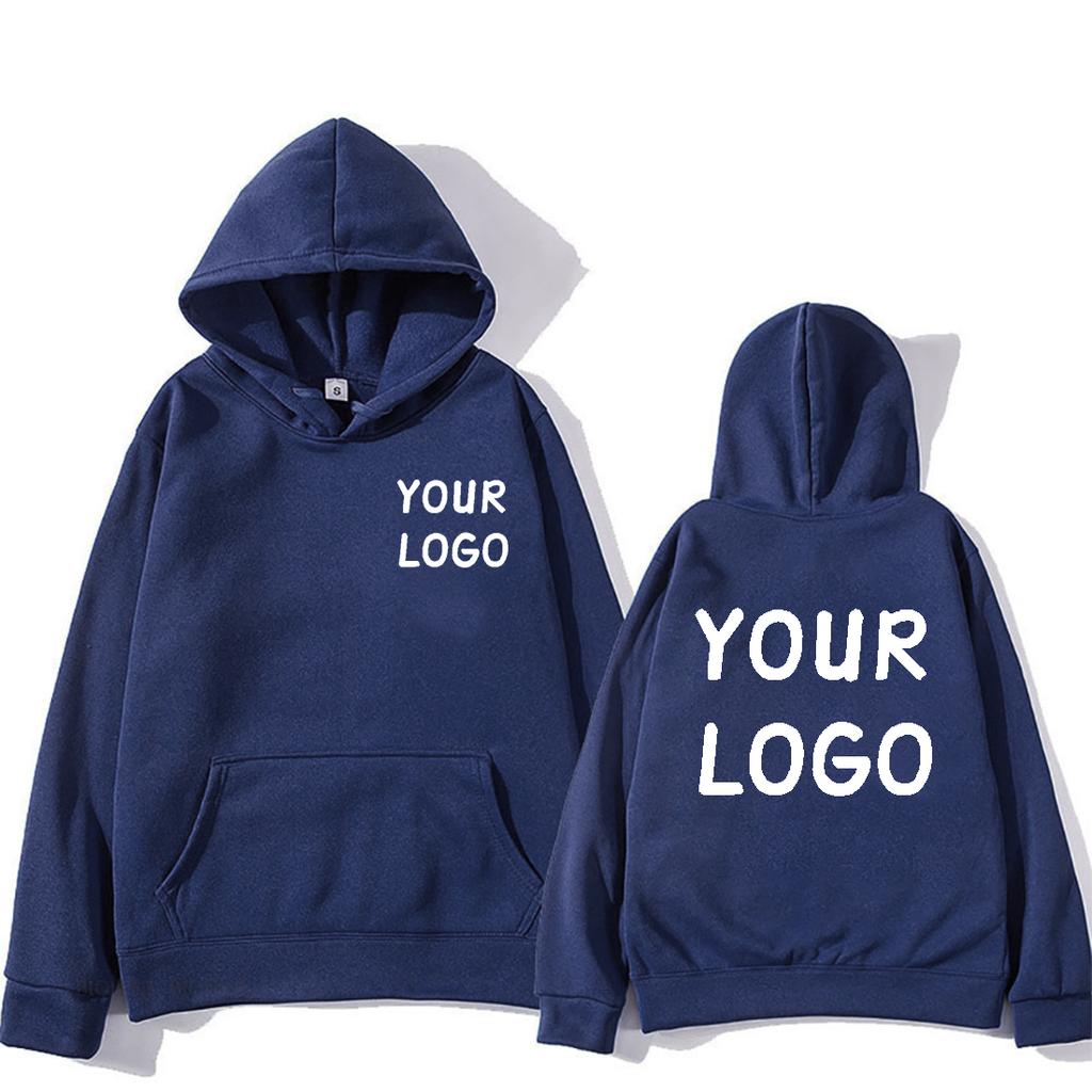 DIY Custom Your Brand LOGO Printed Men Women Casual Hoodie Top Solid Color Pullover Street Personality Sweatshirt Custom Gifts