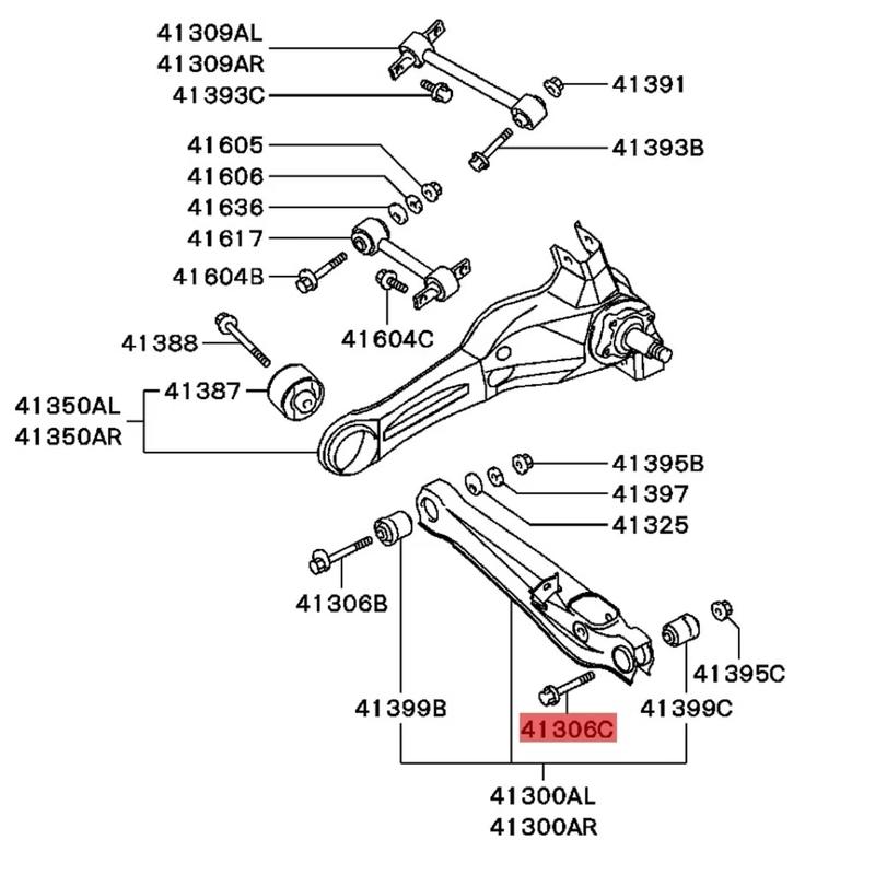 Front differential bracket screw Front suspension screw Flange bolt For Mitsubishi Pajero Montero Outlander Lancer MU140064