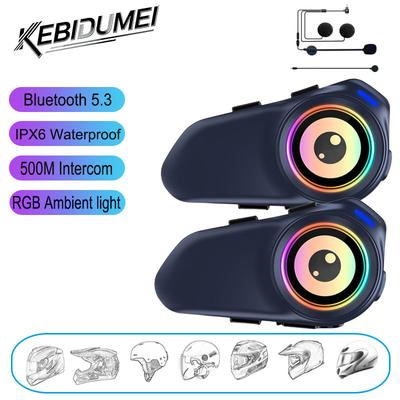 Kebidumei G1 Bluetooth-гарнитура для мотошлема, интерком, MP3-плеер, динамик 1000 мАч, водонепроницаемые наушники, интерфон 500 м