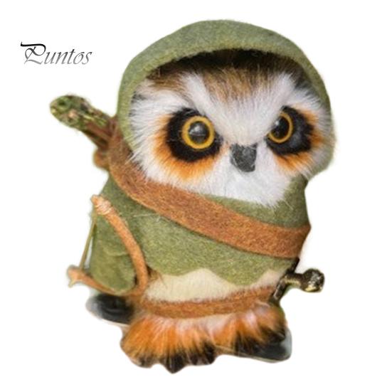 Деревянная фигурка совы, мини-магнитная плюшевая сова, дикая природа, птица, животное, статуэтка для детей, рождественский подарок на День благодарения