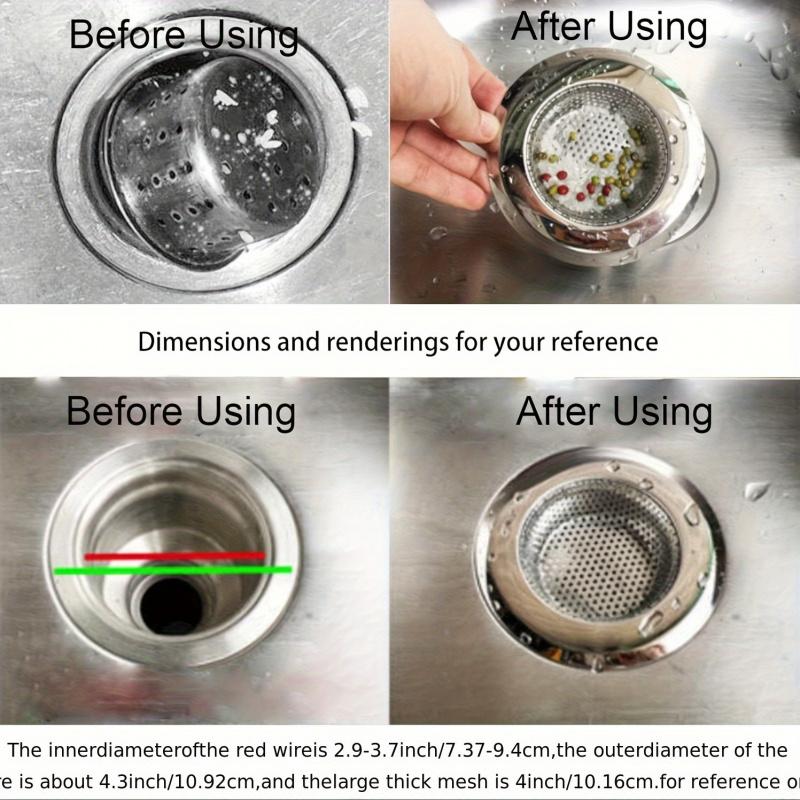 Фильтр-фильтр для кухонной мойки из нержавеющей стали с крышкой, 2 шт. - прочный, удаляющий запахи, подходит для раковины для мытья овощей