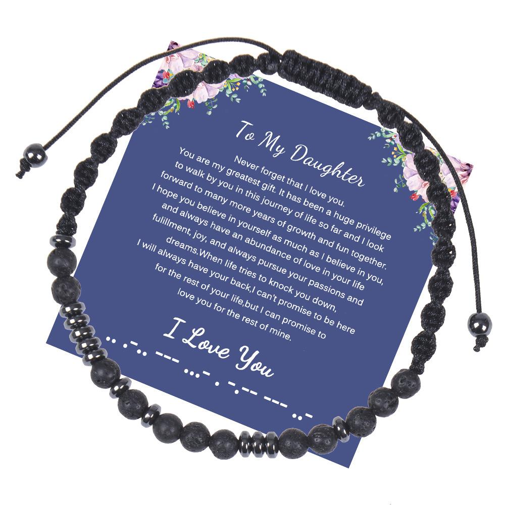 JYL TS Bracelet Morse Code Family Gift Beaded Transmits Love & Protective Blessings