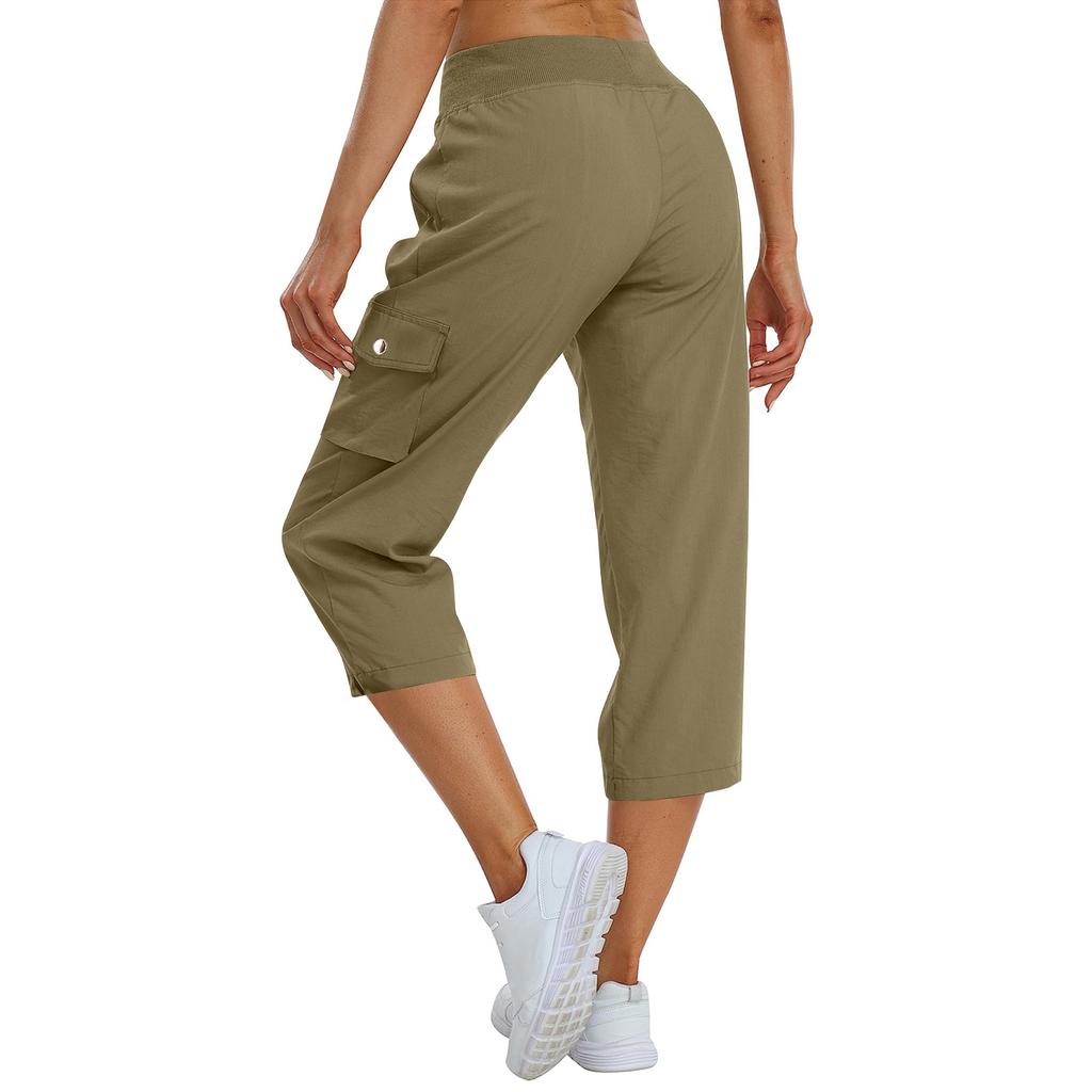 Womens Capris With Pockets Loose Fit Casual  Pants Dressy Lightweight Ladies Baggy Cargo Pants For Hiking
