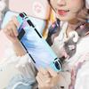 DLseego Switch Split Full Easy to Attach and Analog Stick Cute Cat Claw Paw Tempered Glass Durable Blue Case, Cover, Protection, Lightweight,
