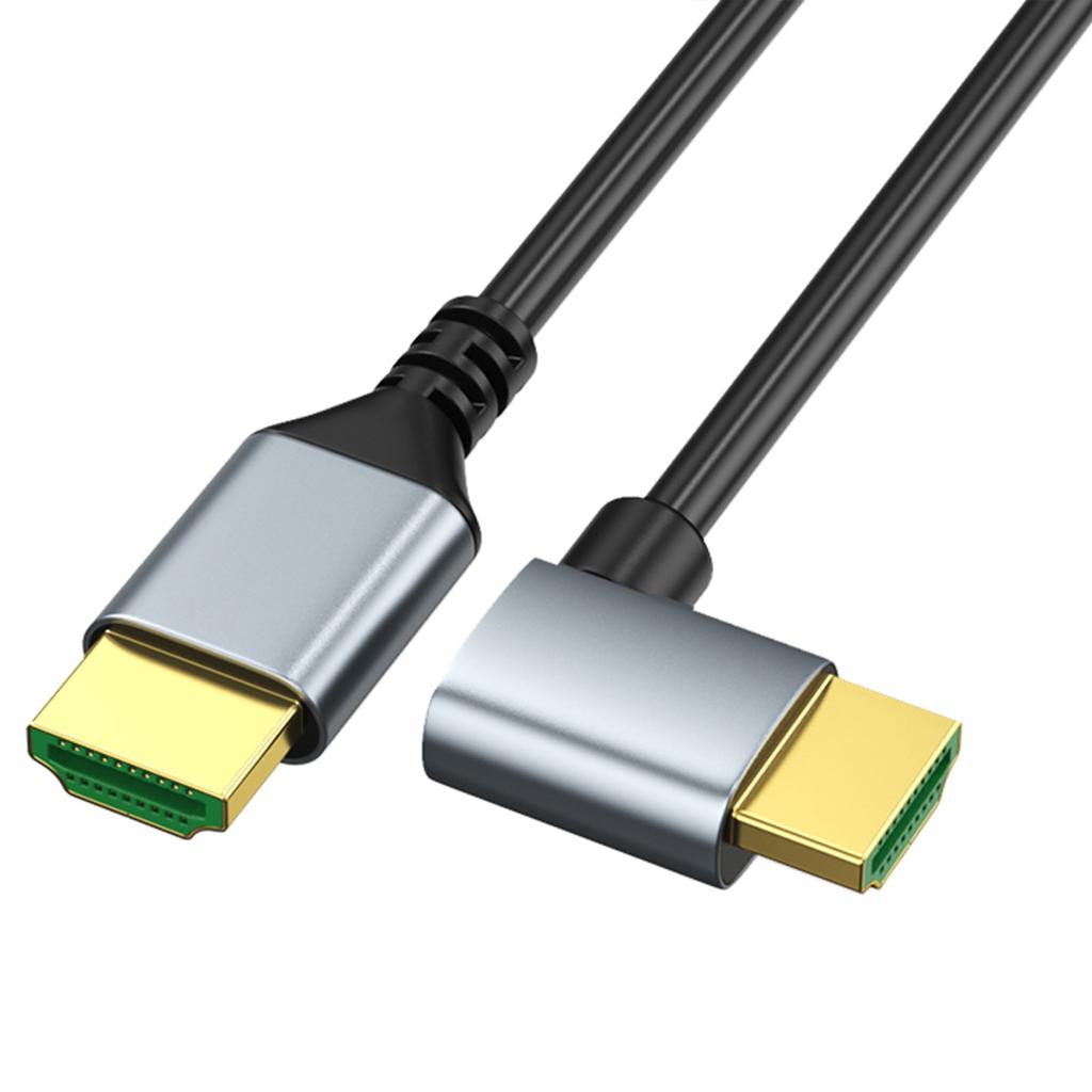 HDMI2.1 8K 60Hz Video Cord with 90 Degree Elbow Optional for Projector Monitor TV Aluminum Shell For Long Time Use