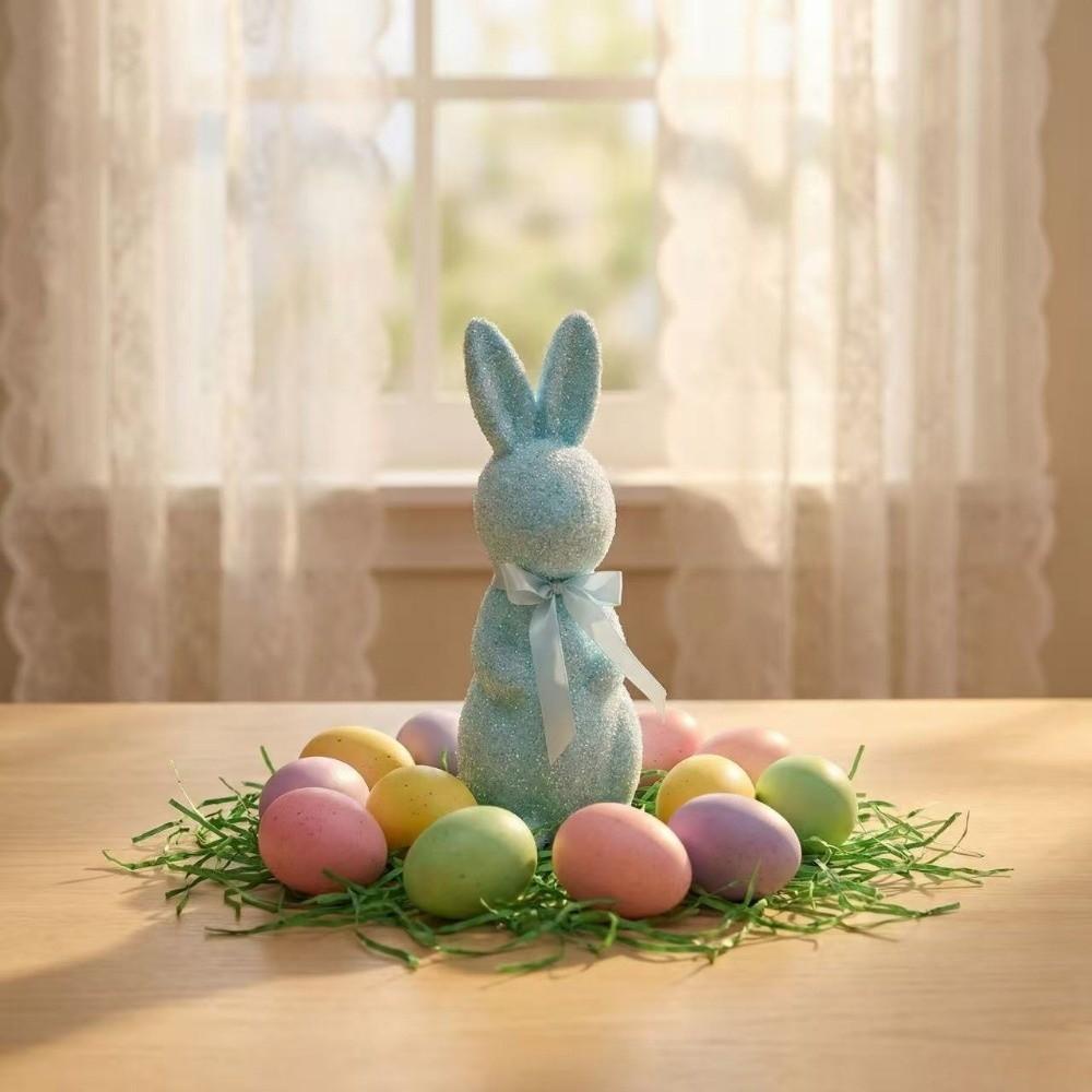 Creative Bunny Decoration With Bow Tie Rabbit Ornaments Gifts Simulation Rabbit  Party Favors