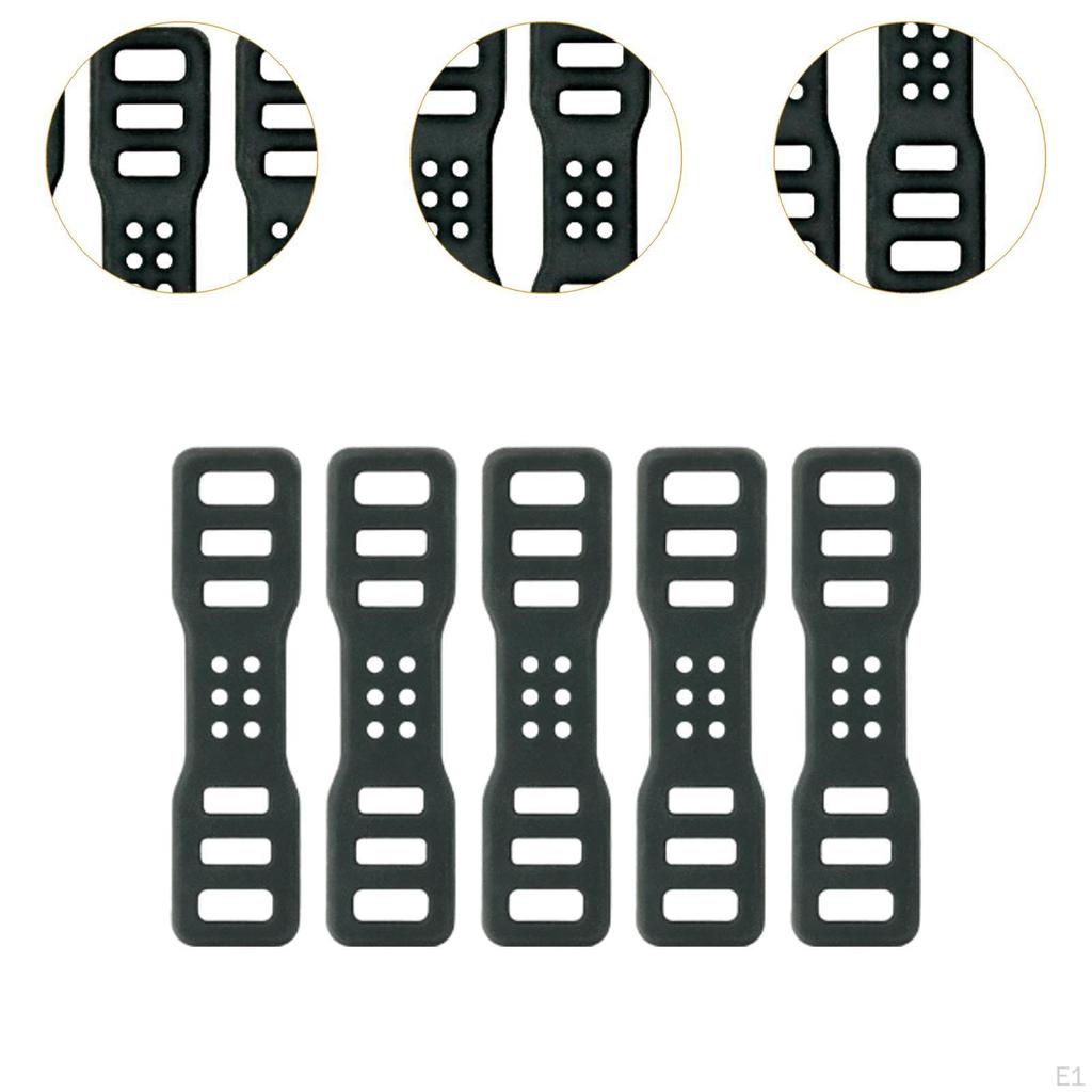 5 Or 10 Anti-Slip Silicone Straps for Bike Light, Black Bicycle Accessories, Rubber Mount