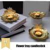 Unique Gold Candle Holder Exquisite Iron Candle Holder Light Luxury Floral Candle Stand  Bedroom
