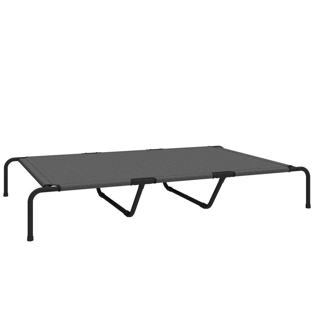 Outdoor dog bed, elevated dog bed for large dogs, with washable mesh steel frame, 152 x 94 x 23 cm, grey