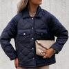 Женская клетчатая легкая хлопковая куртка на пуговицах, стеганое пальто с длинными рукавами и стильным дизайном, идеально подходит для повседневных образов