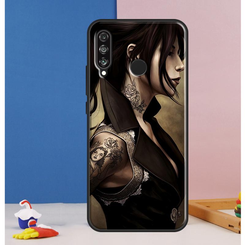 Сексуальный чехол с татуировкой рукава для Huawei Nova 10 9 SE 8i 11i 12i 12s Y60 Y61 Y70 Y90 Y72 Y73 Y91 P60 Pro P30 P40 Lite