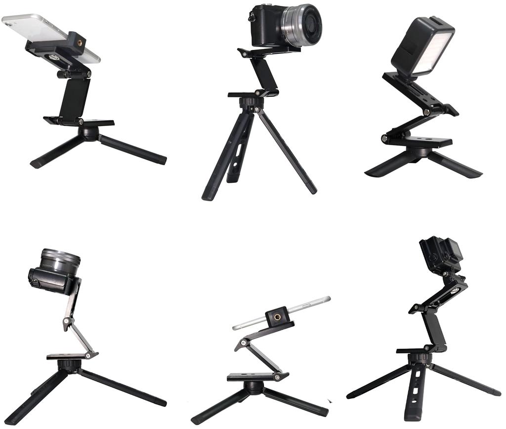 Tripod Head Adapter Photography Aid Inch Screw Foldable Portable Angle Change Tilt Stand Support Plate Slider Bracket Z Type Pan Head 1/4 (AL-THN)