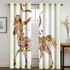 Плотные шторы с изображением животных для спальни, гостиной, оконные шторы, фоновые шторы в стиле бохо, декор(2Панели)Кортинас