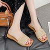 Большой размер 2025 лето новые шлепанцы женская мода плоская подошва полые с одним словом крутые шлепанцы женская мягкая подошва