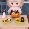 1/12 Dollhouse Simulation Bread Jam Basket Set Dollhouse Miniature Kitchen Decoration Dolls House Accessories Pretend Play Toys
