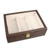 Wooden Jewelry Box Transparent Lid Jewelry Storage Organizer Multiple Compartments Portable Travel