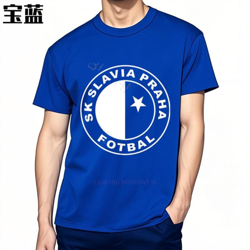 Мужская хлопковая футболка Летняя брендовая футболка SK Slavia Praha Футболка Чехия Прага Принт Футболка Унисекс футболка Свободный стиль