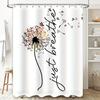 Восхитительная шторка для душа с одуванчиками Просто дыши Домашний декор Аксессуары для ванной комнаты Белая с черным принтом Для декора гостиной