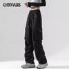 Женские уличные хипстерские хип-хоп однотонные брюки рабочая одежда прямые брюки с множеством карманов
