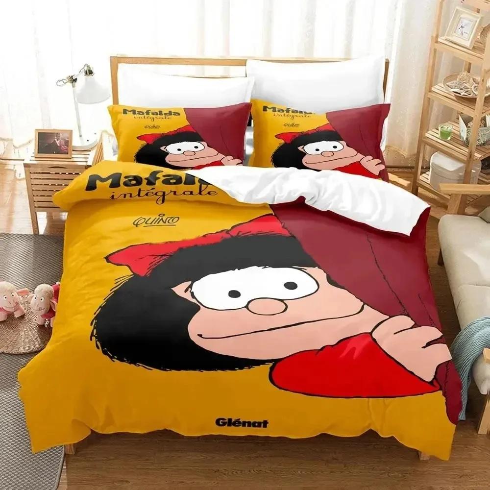 3D Print Mafalda Printed Bed Set Duvet Cover Pillowcase Bedding Set Bed Linen Sheet Quilt Cover Full Queen King Size