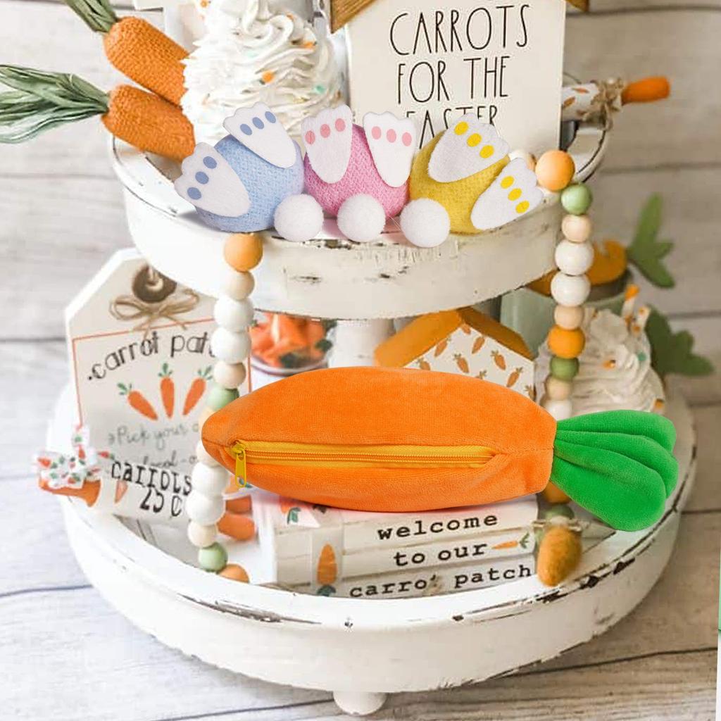 Украшение для рабочего стола в виде куклы-кролика-морковки на молнии