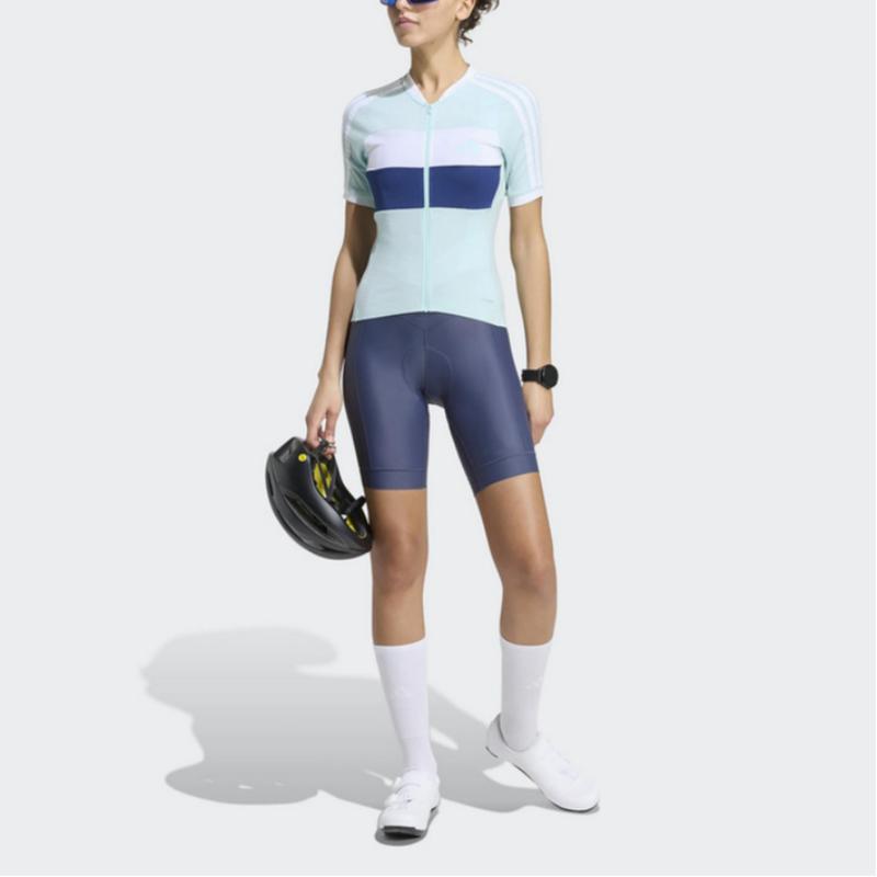 adidas Спортивная футболка с коротким рукавом, воротник-стойка, повседневная, для велоспорта, женская, KB9577