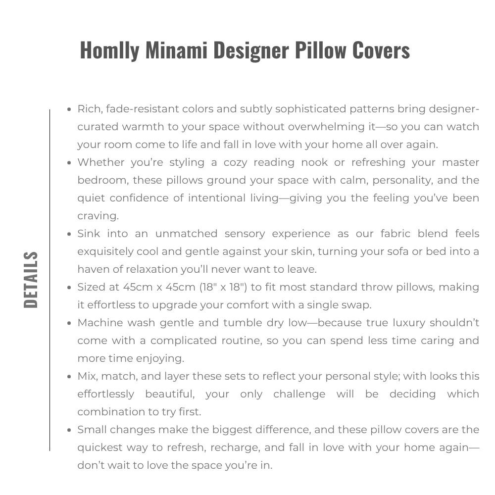 Homlly Minami Designer Pillow Covers (x2pcs)