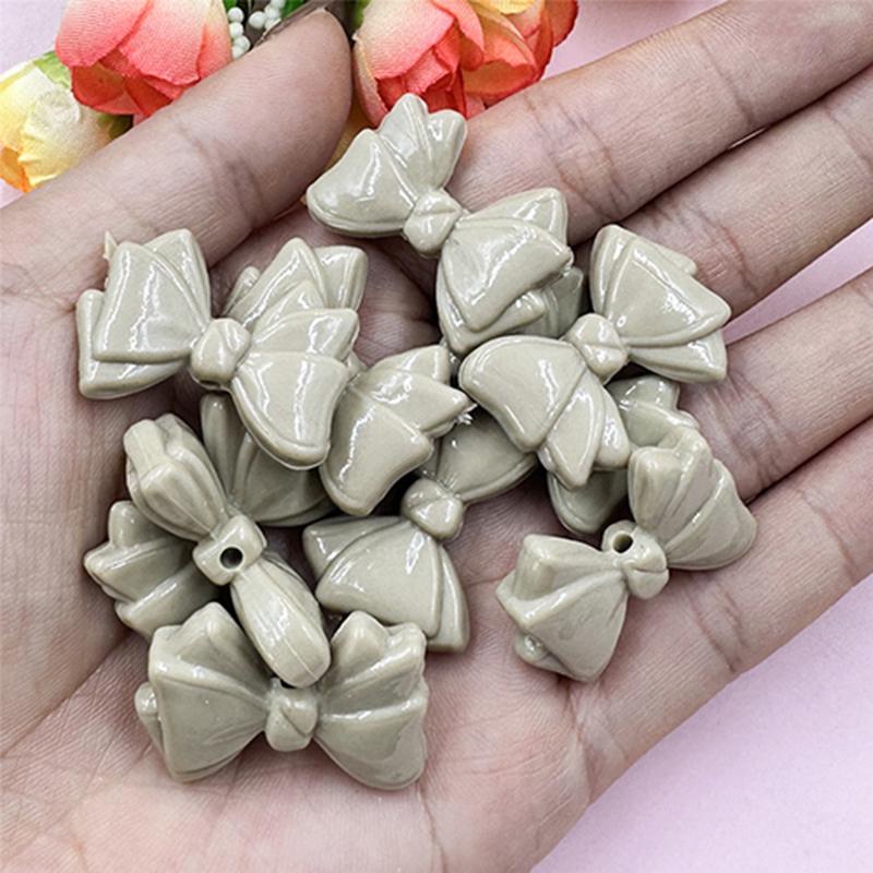 Свободные бусины 30 шт. для изготовления браслетов с бантом 19,2*29,2 мм, материал ручной работы, акрил, DIY ювелирные аксессуары, модные аксессуары