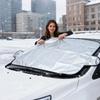 Зимний чехол от снега на лобовое стекло автомобиля, ПЭ материал, складной, защита от замерзания стекол, 59,06x27,56x0,39 дюйма, чехол от снега для автомобиля