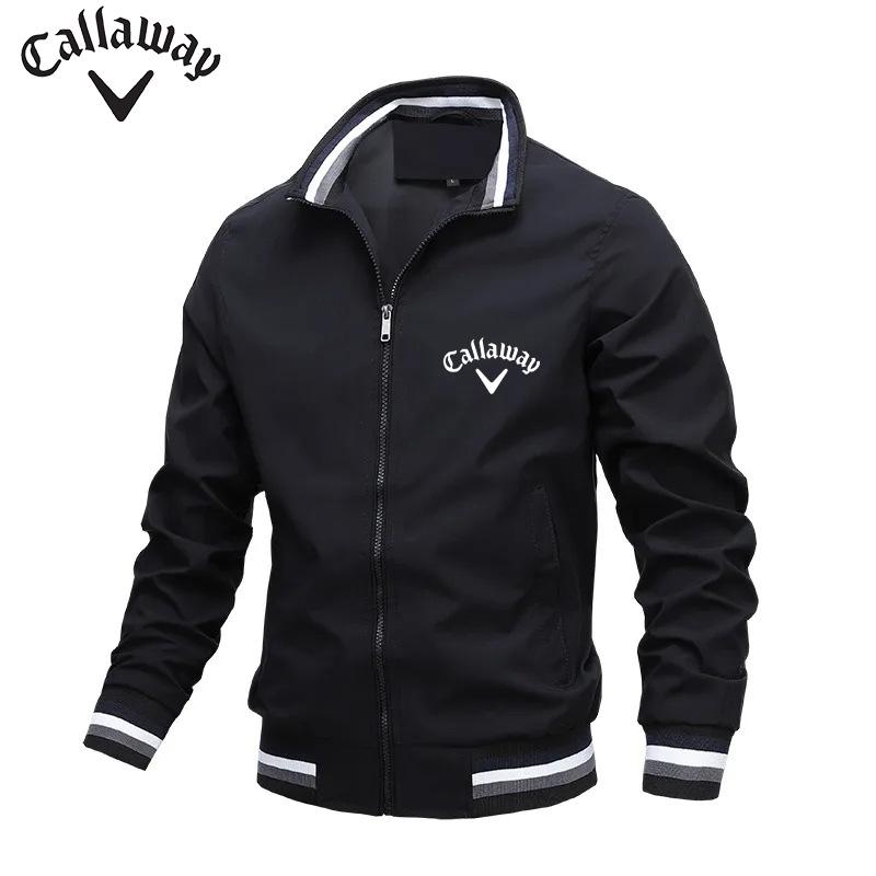 Вышитая мужская куртка Callaway Plus-size на молнии, сезонная, высококачественная, для бизнеса, отдыха, спорта на открытом воздухе, куртка для гольфа