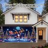 Christmas UV Fluorescent Garage Door Cover Banner - Background For Holiday Parties, Christmas Decoration Hanging Cloth