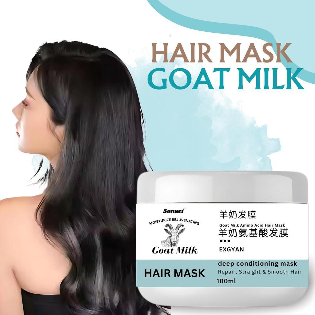 Маска для волос с козьим молоком - маска глубокого кондиционирования, восстановление, мягкость, глубокое восстановление, вьющиеся, гладкие, питательный уход, кератин для волос