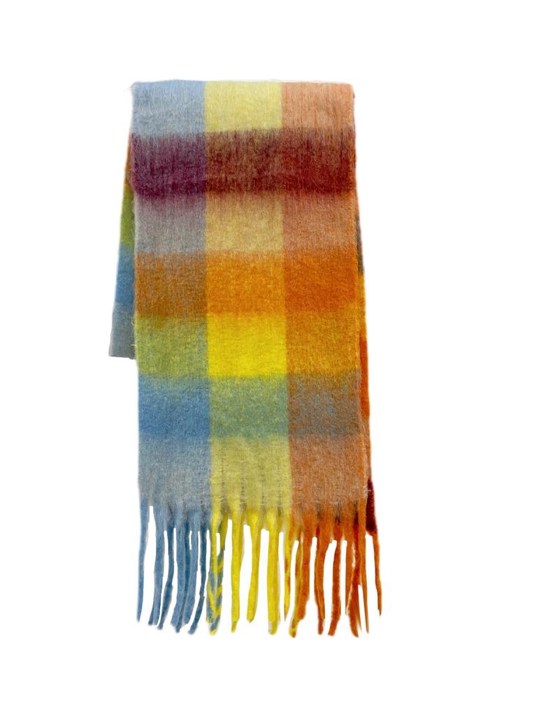 Tonglu Plaid Scarf New Imitation Cashmere Mohair Autumn and Winter Women's Warm Shawl