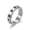 Lucky Clover Rotating Titanium Steel Ring Relieves Anxiety Stainless Steel Lucky Ring Christmas Gift