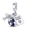 Charms Beads 925 Silver Pink Perfume Bottle Letter Luminous Firefly Tarot Card Beads Fit DIY Bracelets Jewelry