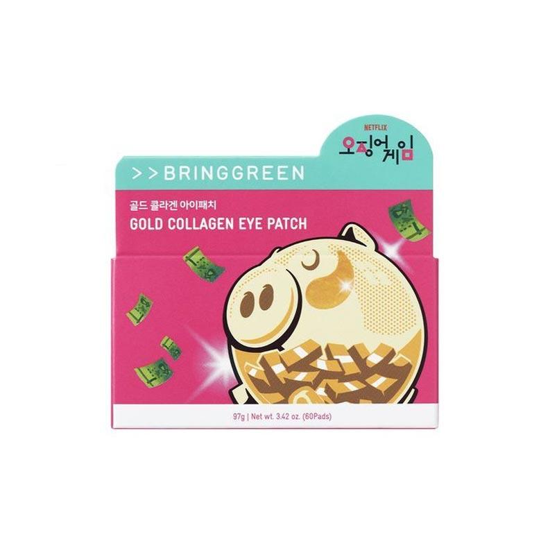 BRING GREEN Gold коллагеновые патчи для глаз 97 г/60 шт [ИЗДАНИЕ С ИГРОЙ КАЛЬМАРА]