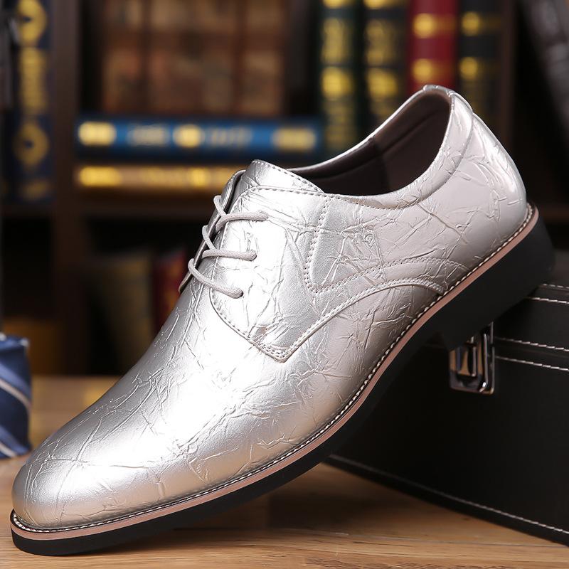 Мода 2025 Новая мода Большой размер Мужская обувь Остроносая На шнуровке Разноцветная Свадебная Деловая Вечеринка Банкет Офисная Нарядная обувь для мужчин