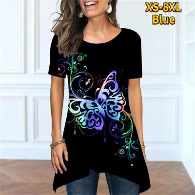 Пуловер с цветочным принтом и цифровым 3D принтом, с коротким рукавом, новая летняя повседневная женская футболка, пуловеры с круглым вырезом, модные повседневные уличные футболки