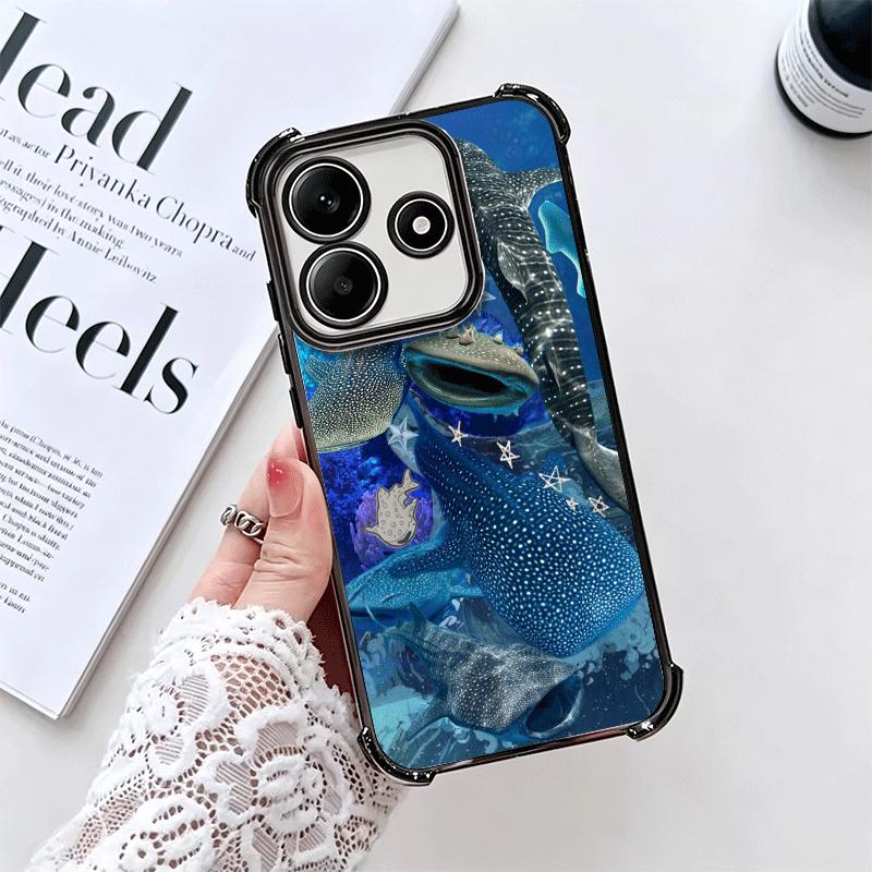 Мягкий чехол для телефона с китовой акулой для Xiaomi Redmi Note 14 15 Pro Plus 13 12 11S 11T 5G 10 9S 9 Покрытие Противоударный Fundas